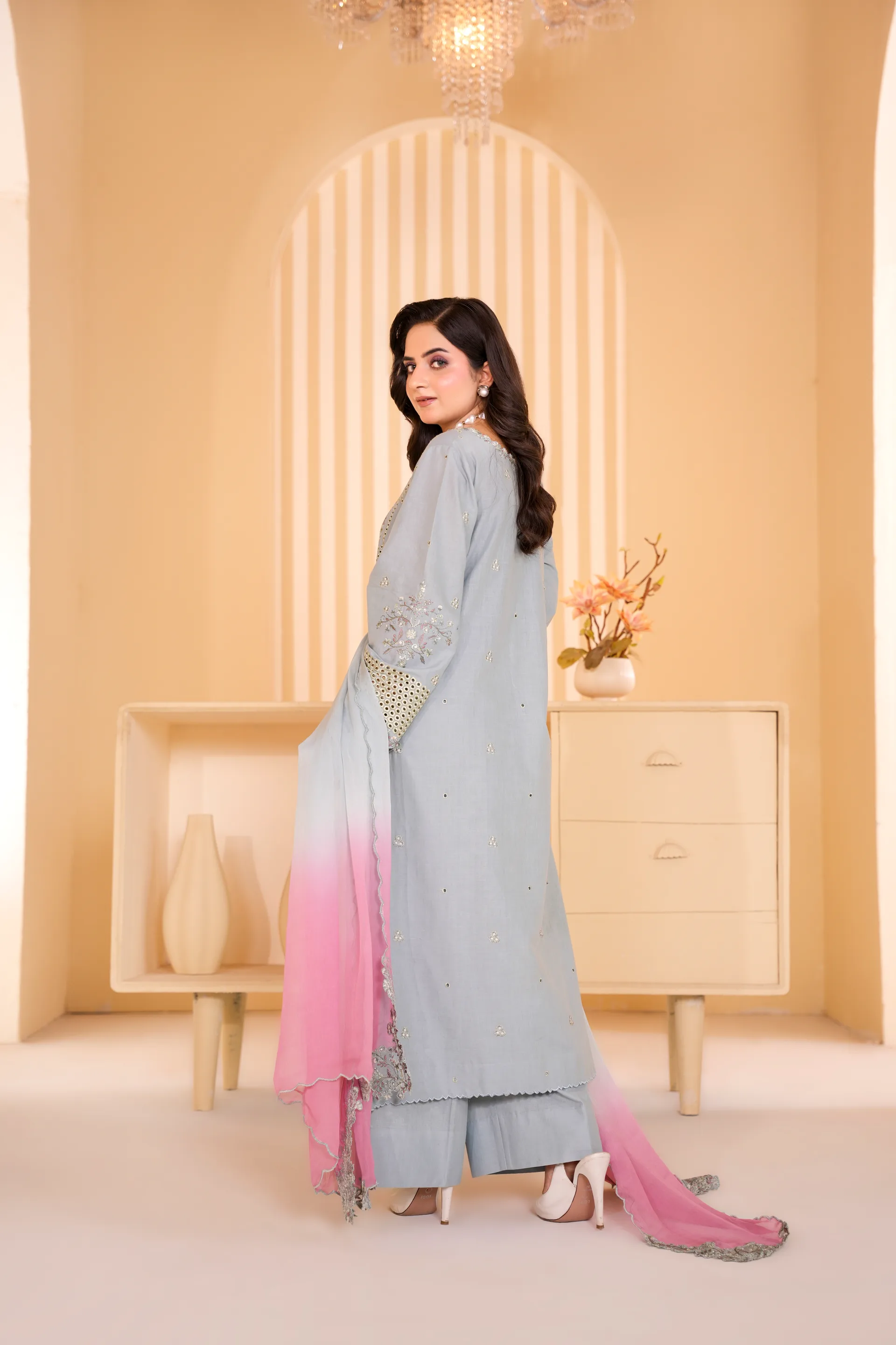 ZS-1259 Sky Blue Embroidered Lawn thumbnail 5