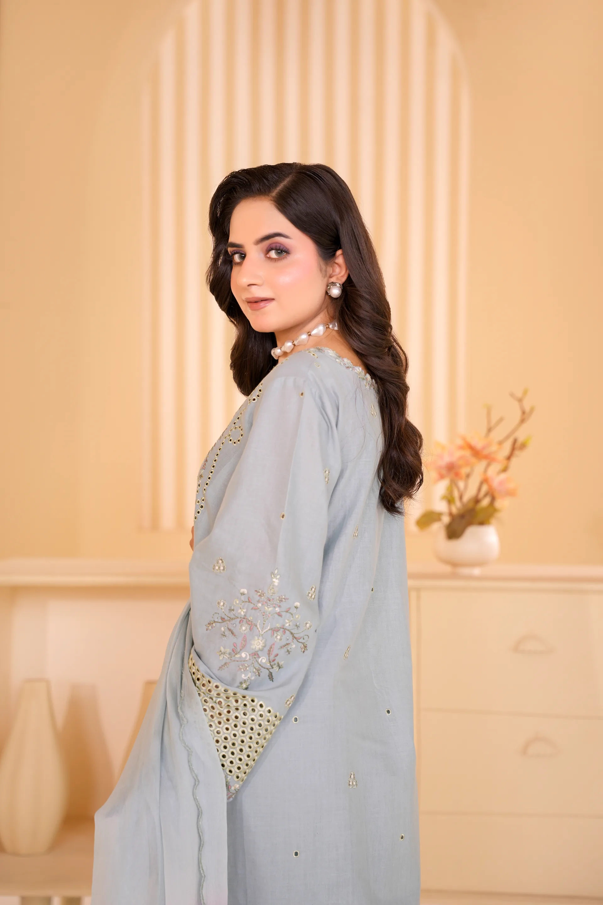 ZS-1259 Sky Blue Embroidered Lawn thumbnail 6
