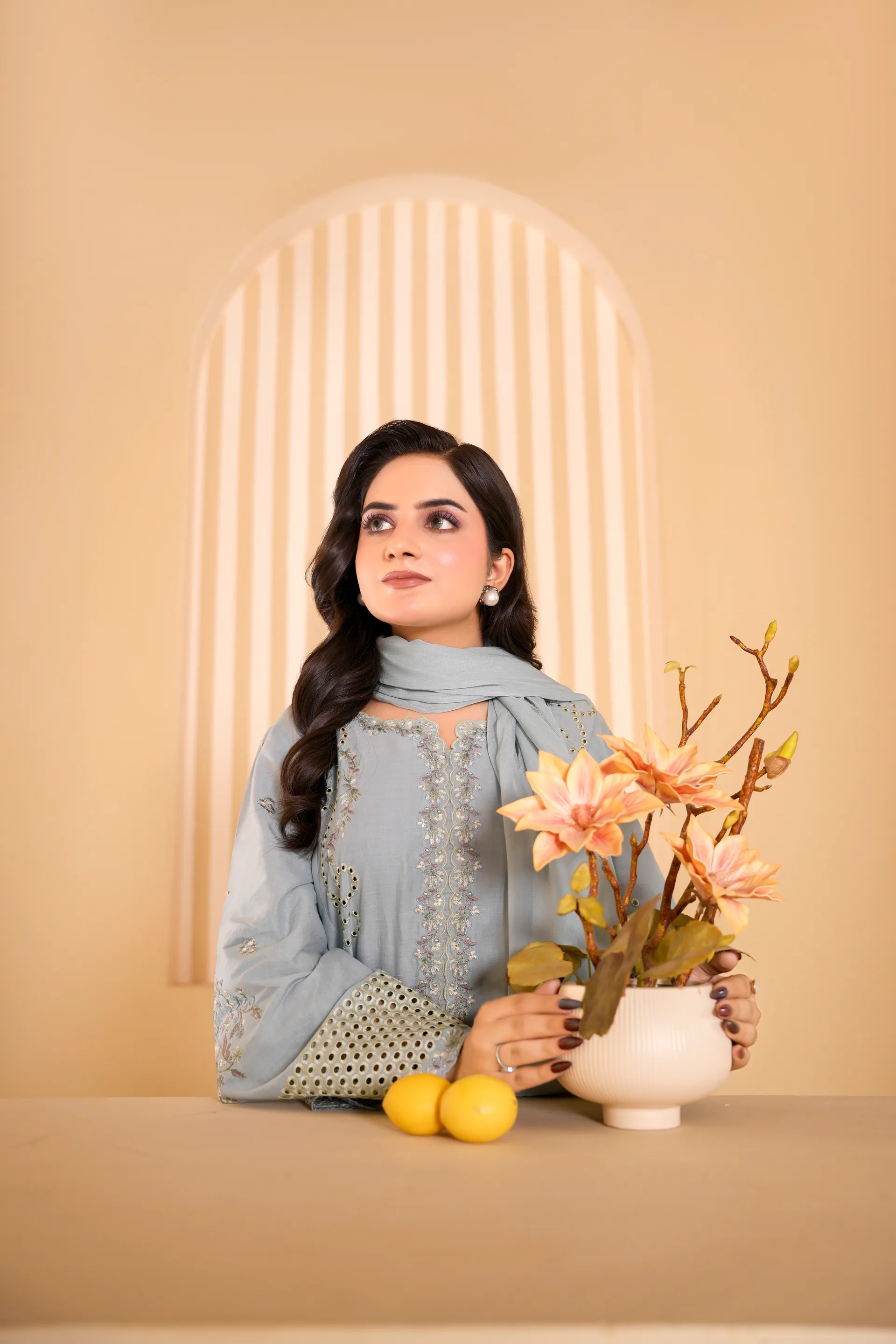 ZS-1259 Sky Blue Embroidered Lawn thumbnail 7