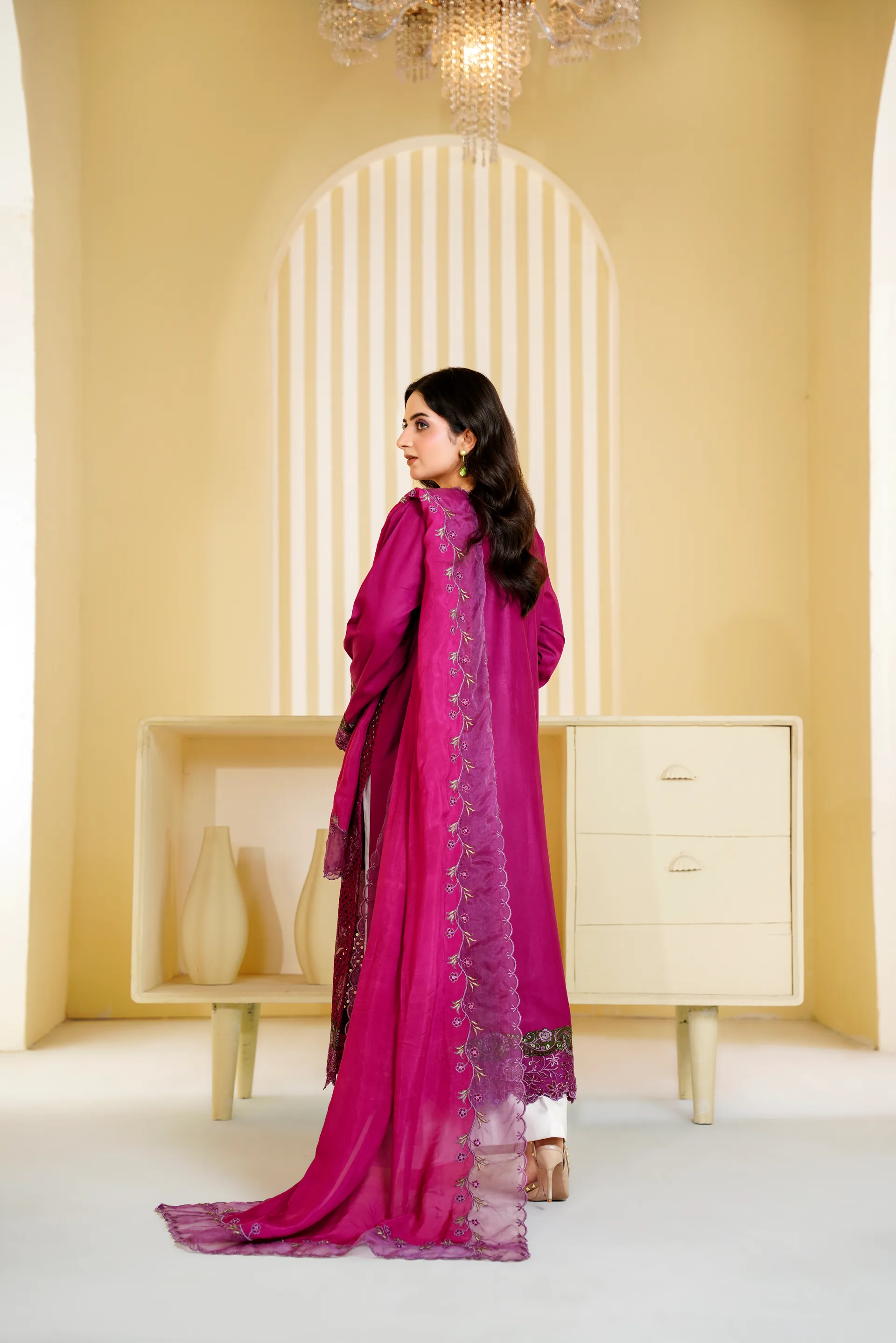 ZS-1261 Magenta Pink Embroidered Lawn thumbnail 6