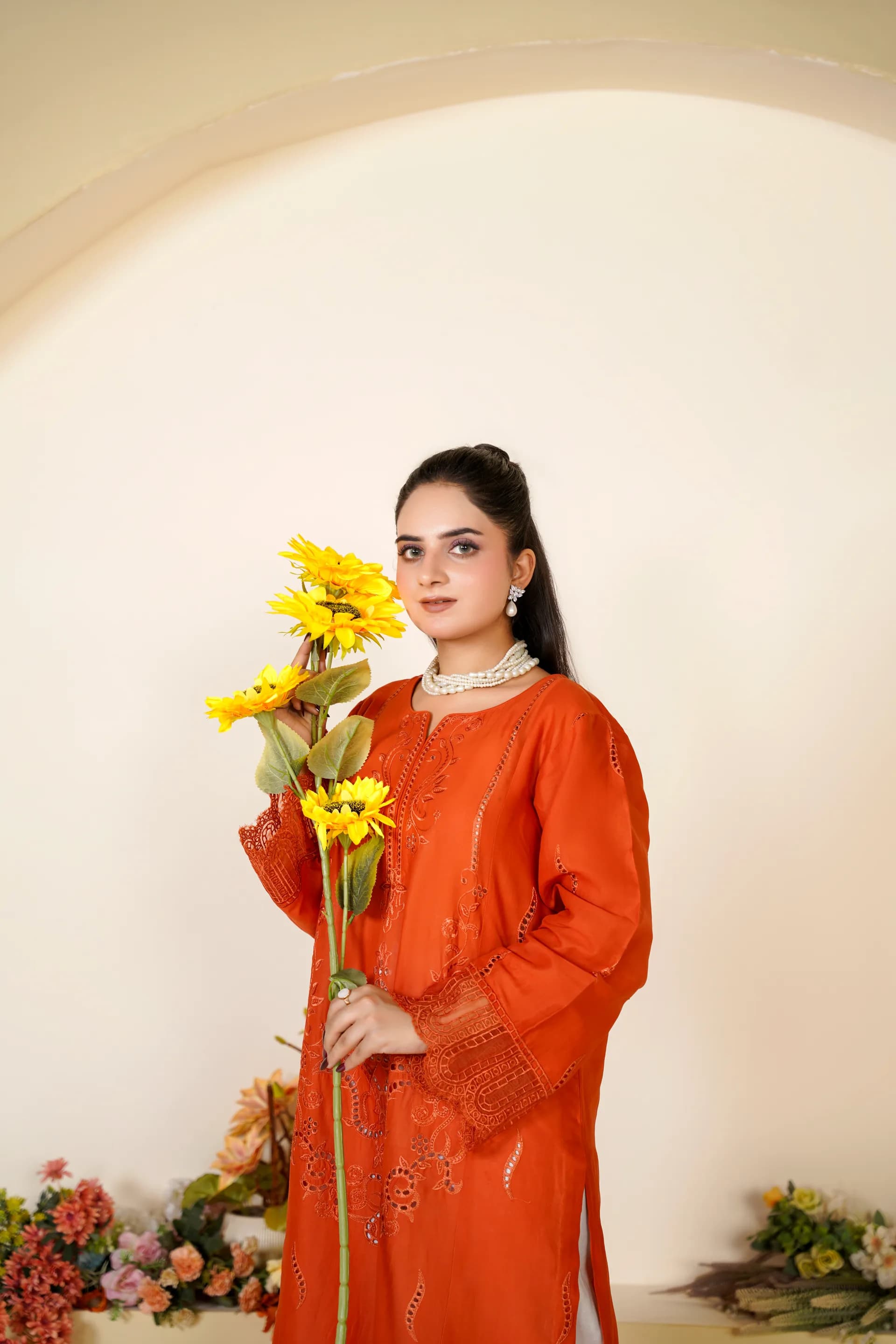 ZS-1262 Rust Embroidered Lawn thumbnail 3