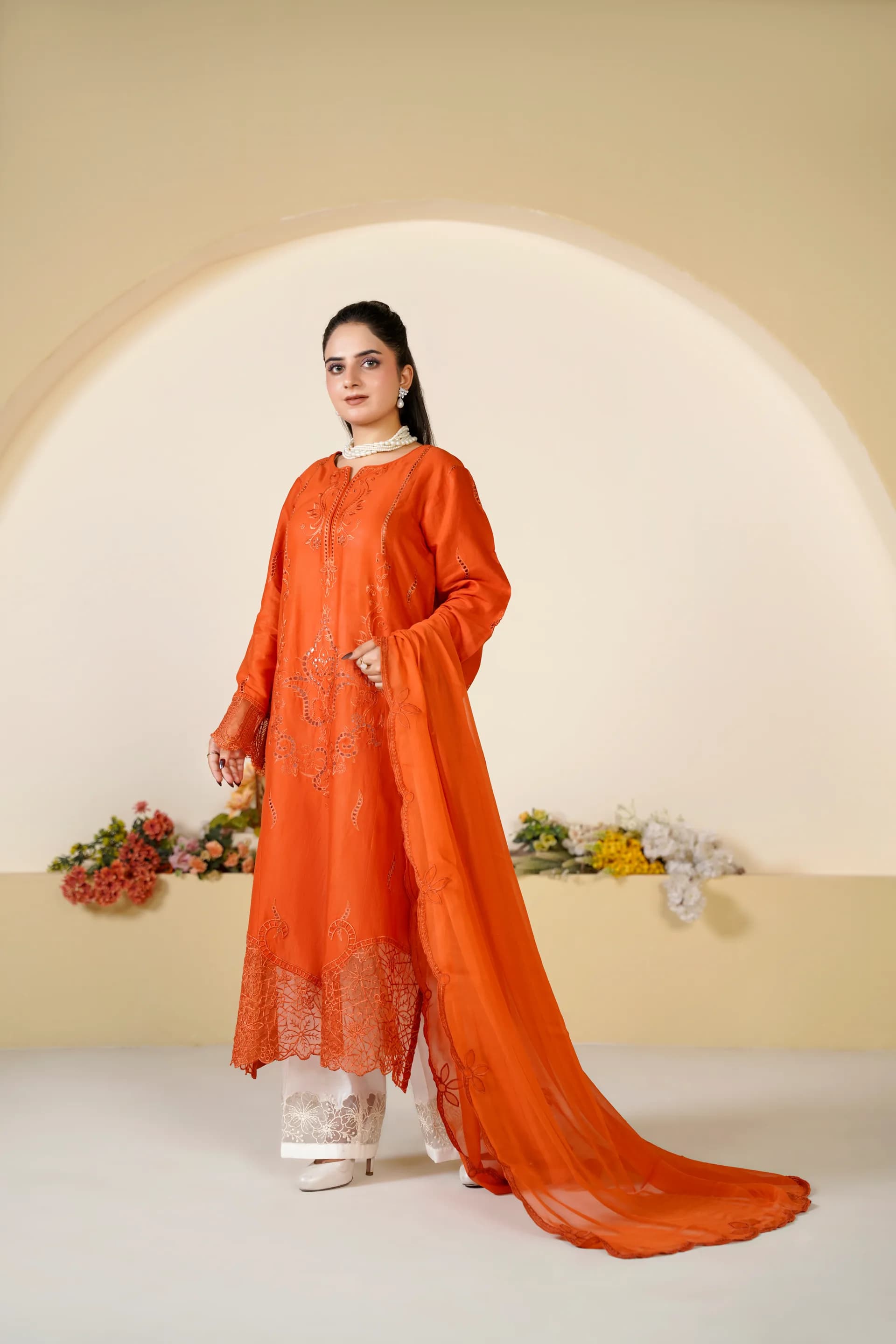 ZS-1262 Rust Embroidered Lawn thumbnail 5