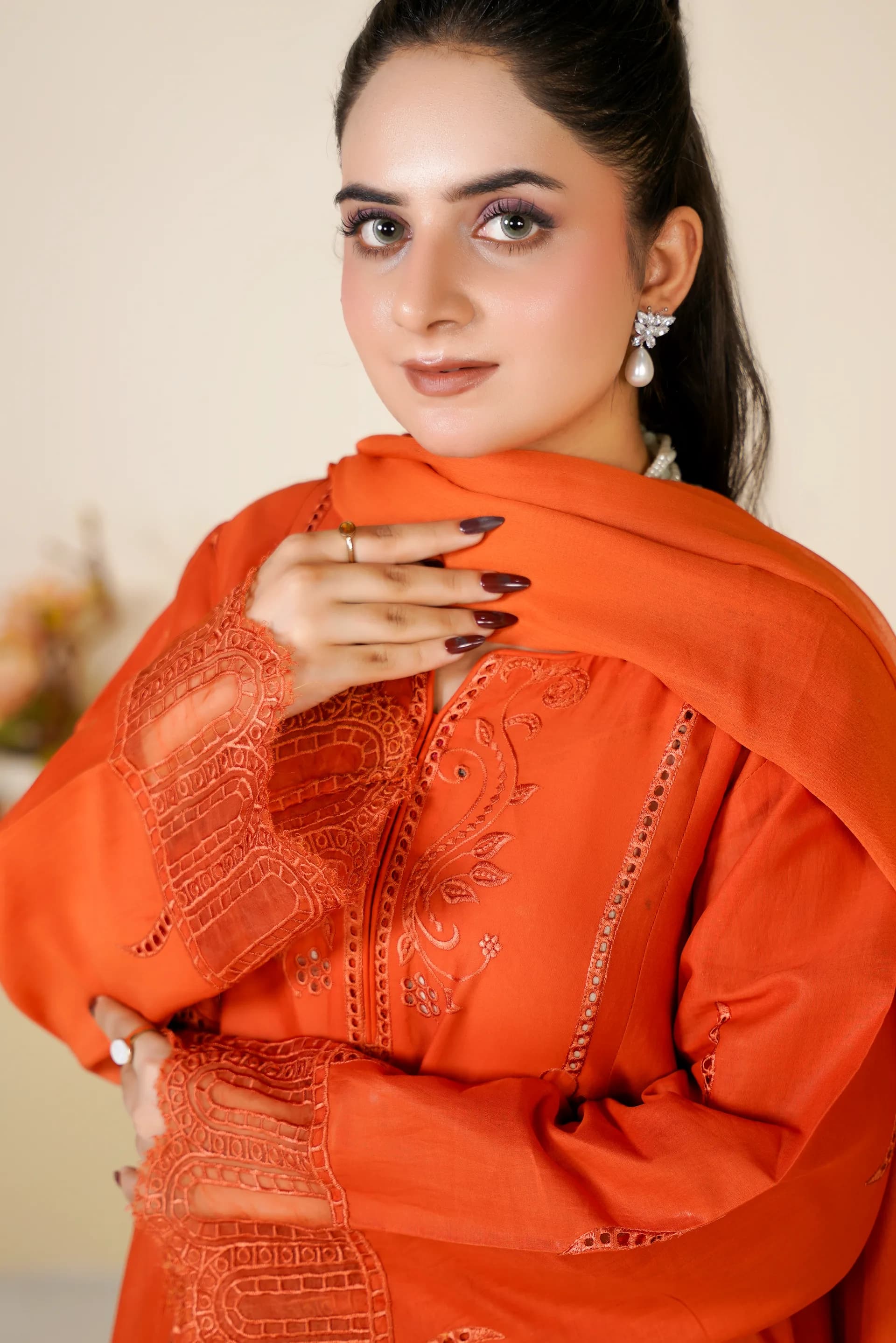 ZS-1262 Rust Embroidered Lawn thumbnail 7