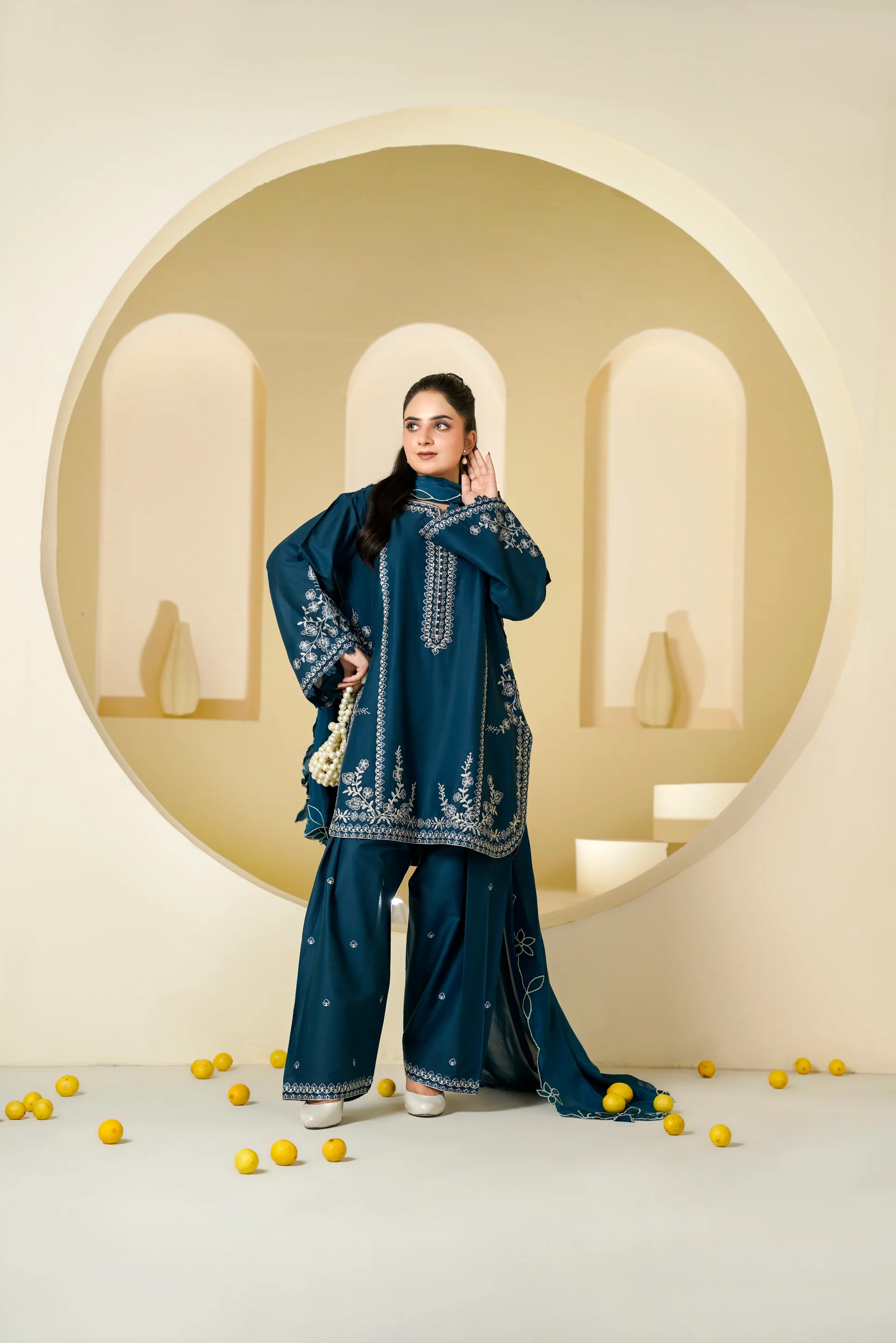 ZS-1264 Blue Embroidered Lawn - 0-piece suit